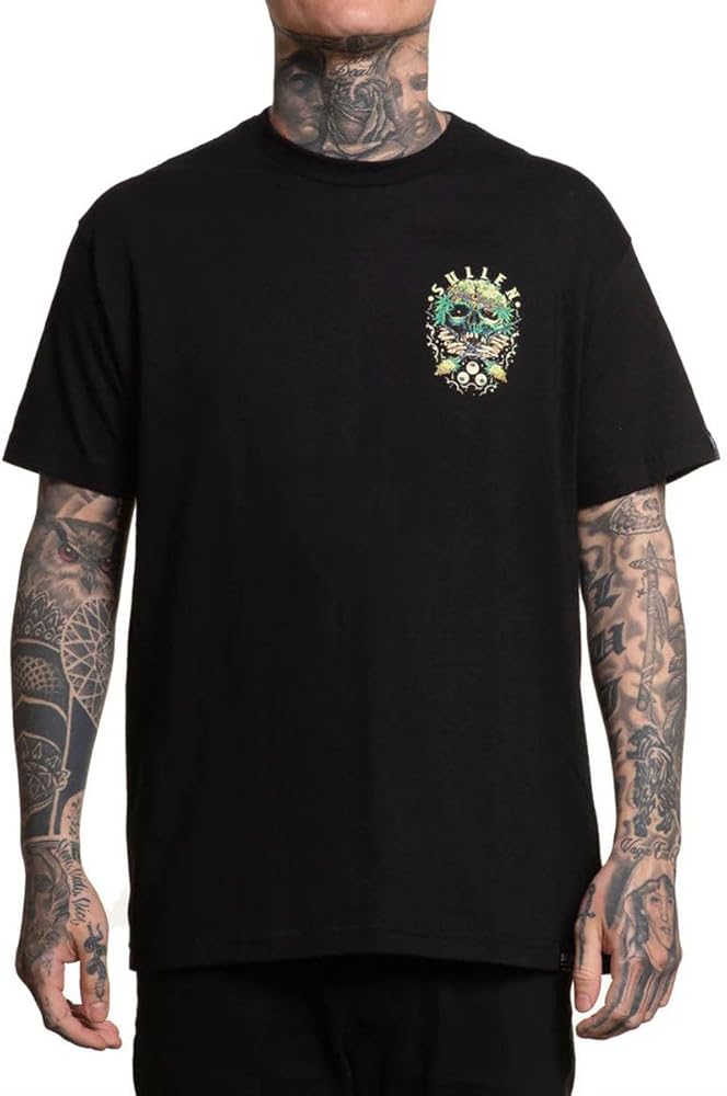 Sullen Men's Cannabis Badge 420 Artist Series Tattoo Lifestyle Graphic Standard Short Sleeve Tee Black