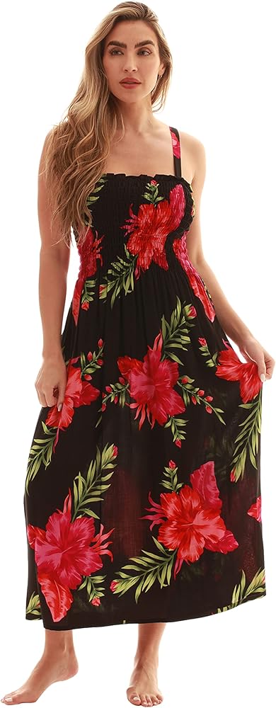 Just Love Floral Print Tube Sundress Swimwear Cover Up Summer Dress for Women