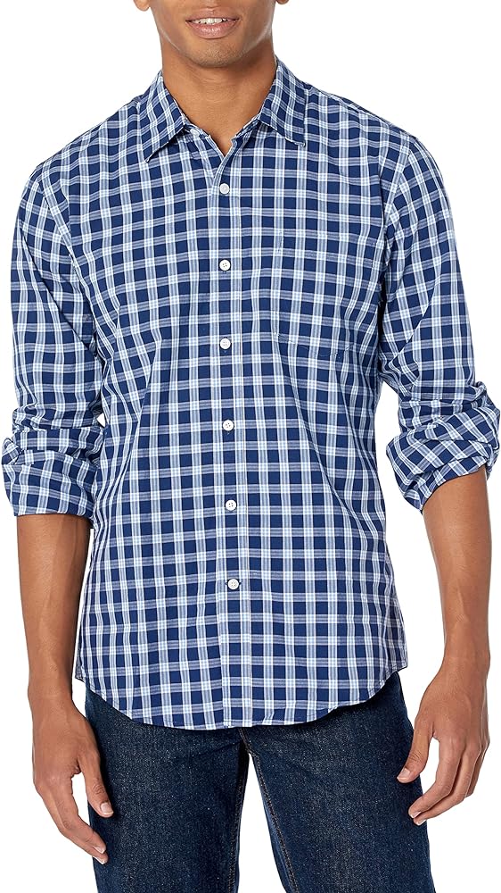 Amazon Essentials Men's Slim-Fit Long-Sleeve Poplin Shirt