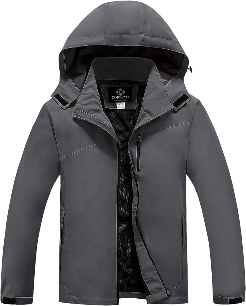 Lightweight Waterproof Jackets with Detachable Hood for Men