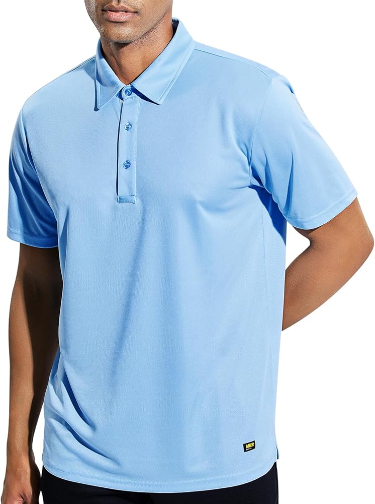 MIER Men's Quick Dry Polo Shirts Polyester Casual Collared Tennis Shirts, Moisture-Wicking, Short Sleeve