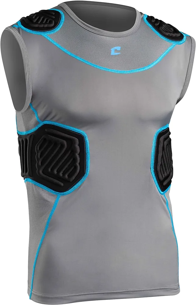 CHAMPRO Youth Bull Rush Football Compression Shirt with Integrated Cushion System