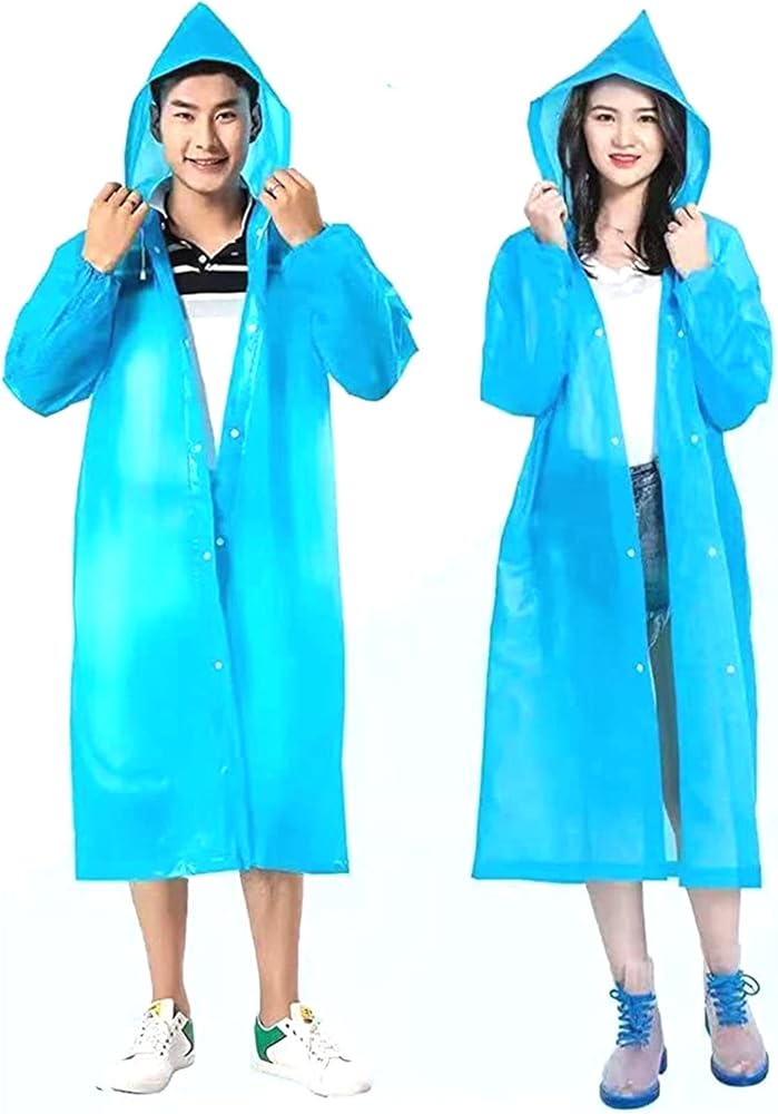 Goooodgem Rain Coat (2 Pack) - EVA Rain Poncho for Women and Men Environmental protection material Reusable Raincoat