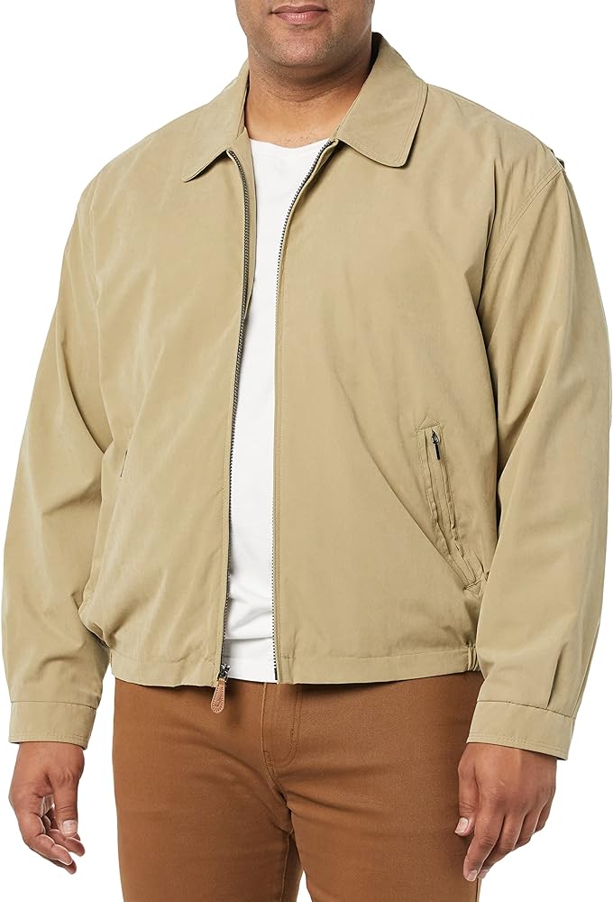 London Fog Men's Auburn Zip-Front Golf Jacket (Regular & Big-Tall Sizes), Camel, 2X