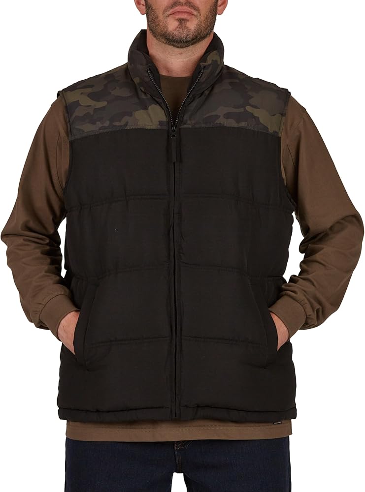 Smith's Workwear Men's Camo Double Insulated Puffer Vest