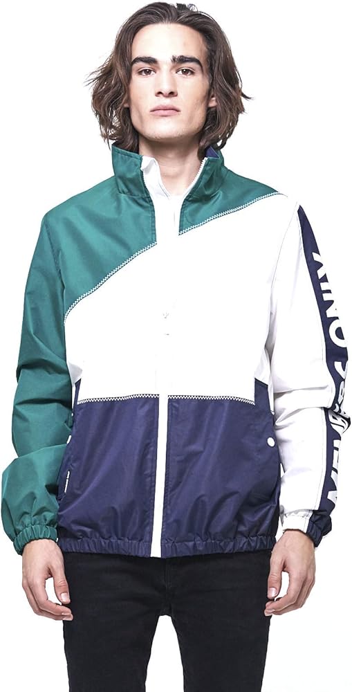 Members Only Men's Nautical Colorblock Windbreaker Jacket