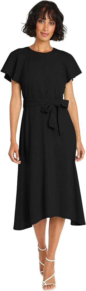 Maggy London Flutter Sleeve and Waist Tie Cocktail Multi Occasion Wedding Guest Dresses for Women