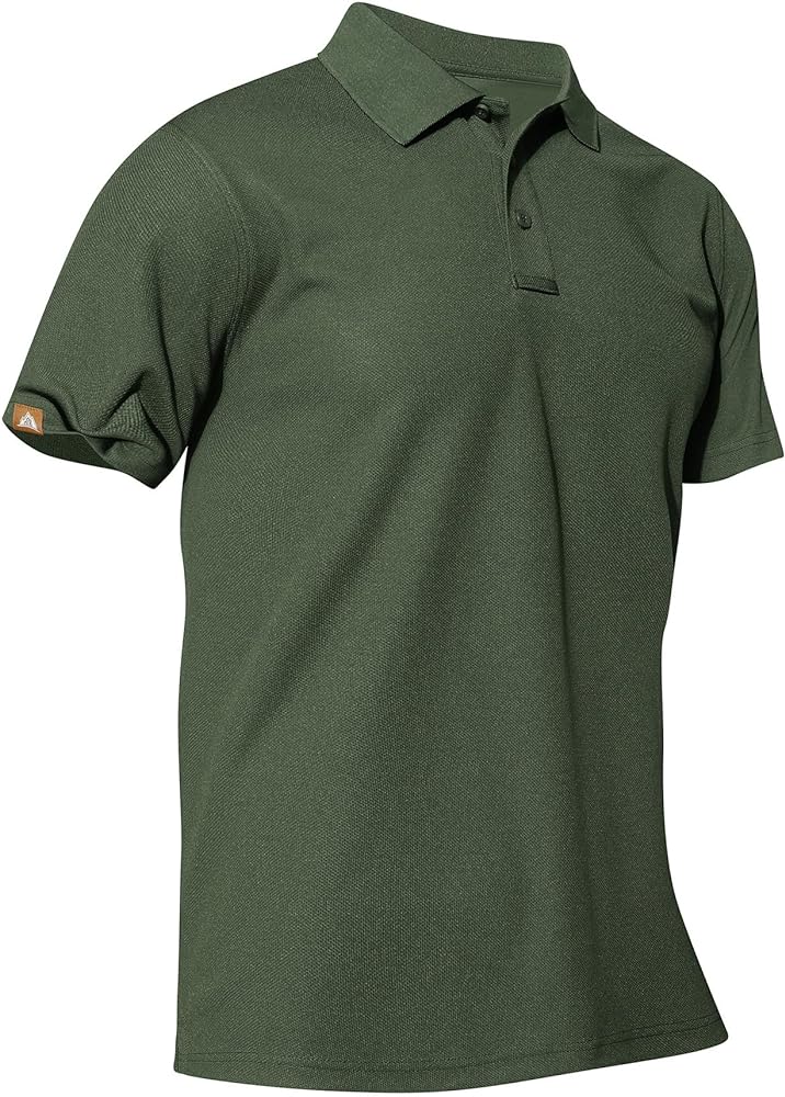 Men's Short Sleeve Polo Shirt Quick-Dry Performance Tactical Golf Shirts Regular-fit Jersey Tennis Shirt