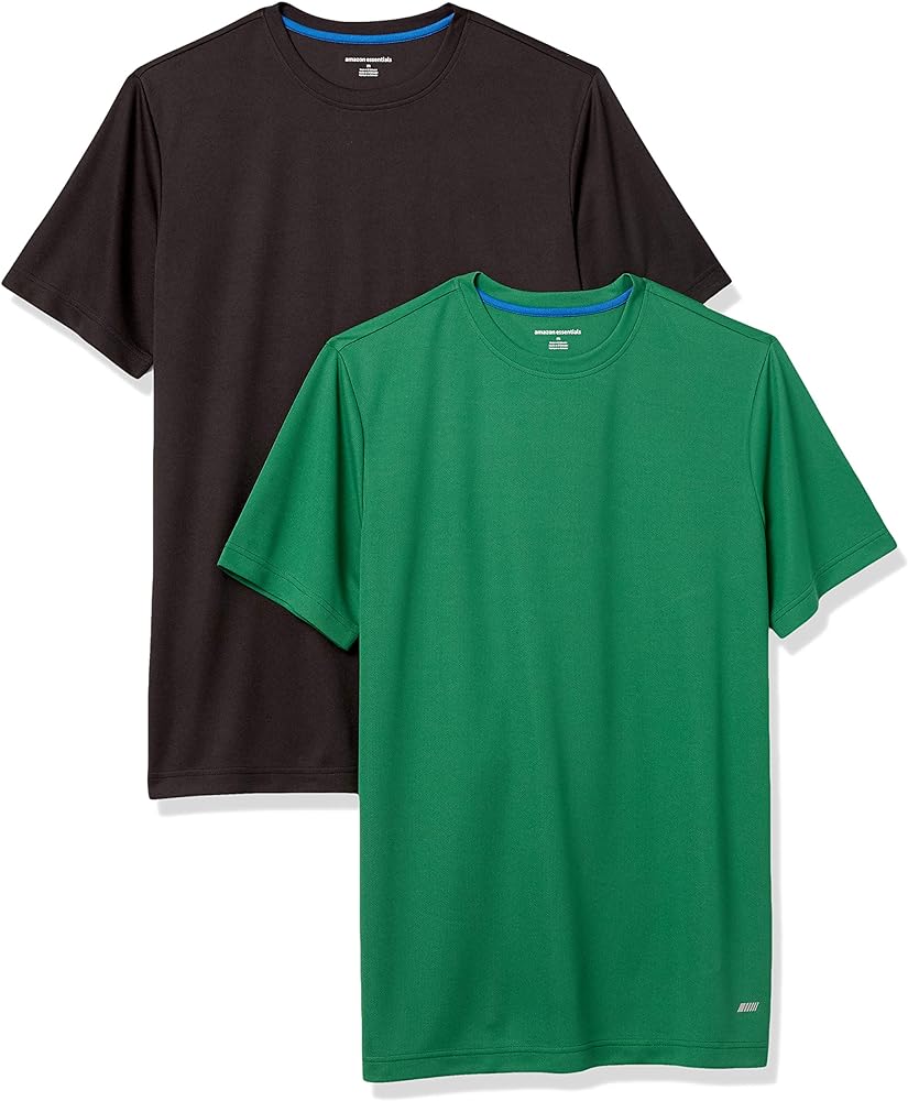 Amazon Essentials Men's Active Performance Tech T-Shirt (Available in Big & Tall), Pack of 2