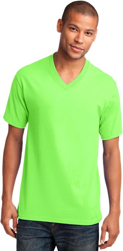 Port & Company Men's 54 oz 100% Cotton V Neck T Shirt