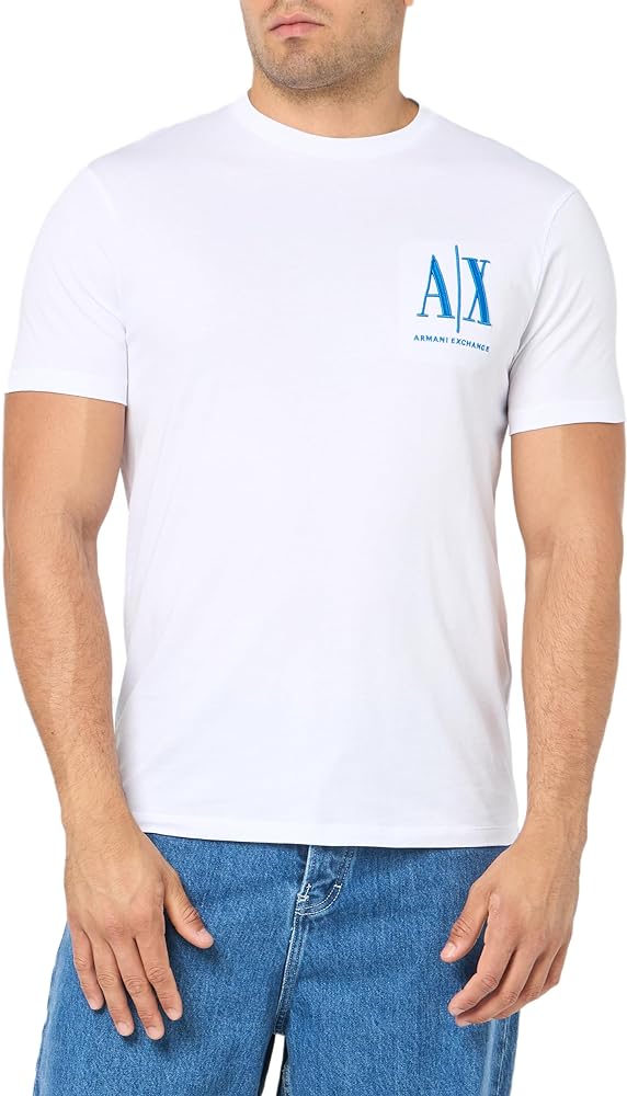 A | X ARMANI EXCHANGE Men's Regular Fit Cotton Jersey Micro Icon Logo Tee