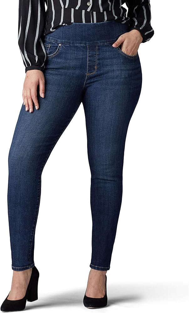 Lee Women's Plus Size Sculpting Slim Fit Skinny Leg Pull on Jean