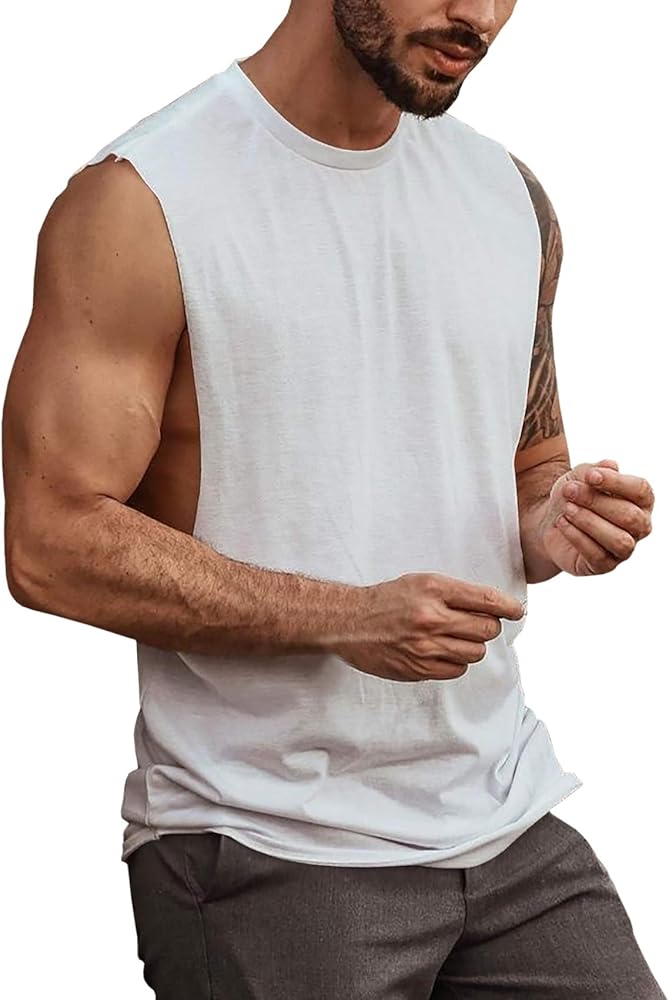 Mens Workout Cut Off Shirts Perfect Muscle Shirt Bodybuilding Tak Tops Sleeveless Gym T Shirts