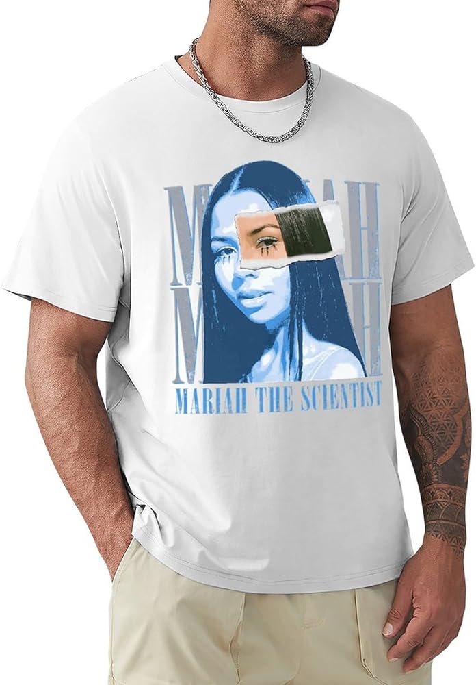 Mariah Music The Scientist Shirt Men's Short Sleeve Round Neck Cotton Casual Tee Clothes, 6X-Large