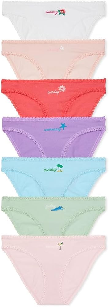 Victoria's Secret Women's Cotton Bikini Underwear, Moderate Coverage Panties for Women, Multi Pack (XS-XXL)