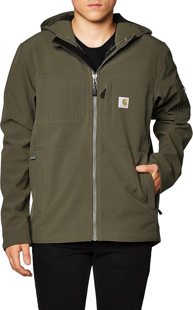 Carhartt Men's Rain Defender Relaxed Fit Midweight Softshell Hooded Jacket