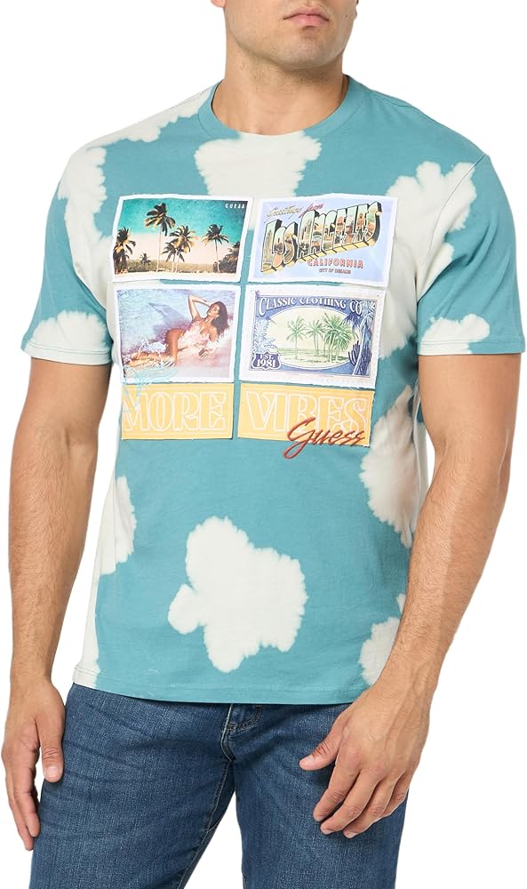 GUESS Men's Short Sleeve Eco More Vibes Tee