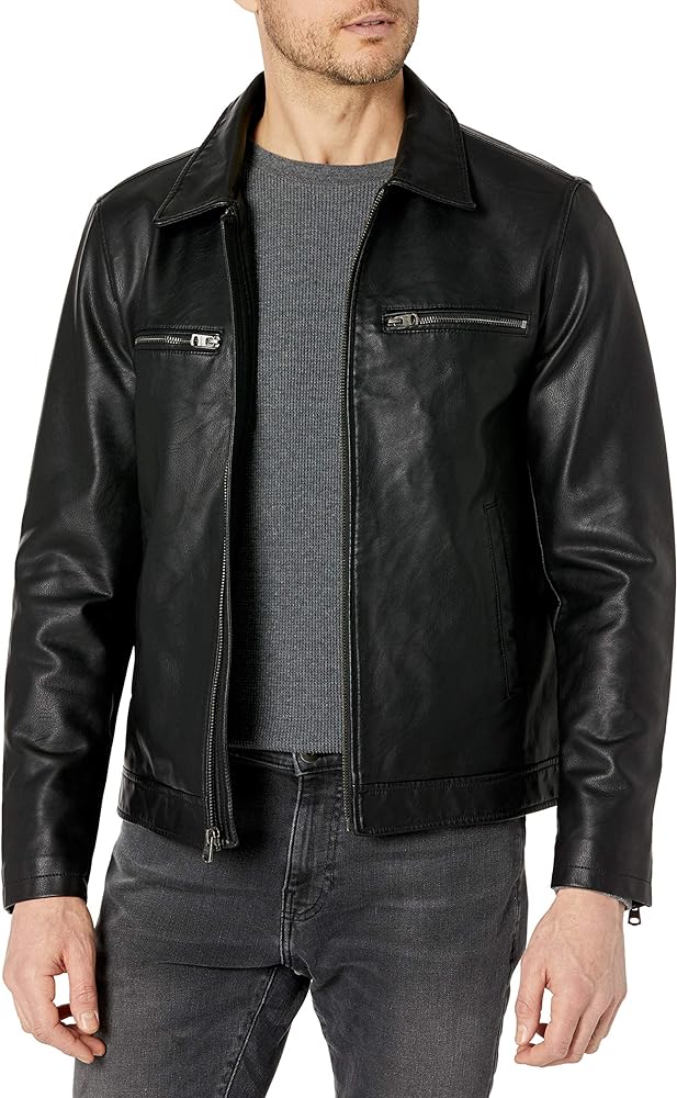 Levi's Men's Faux Leather Laydown Collar Racer Jacket