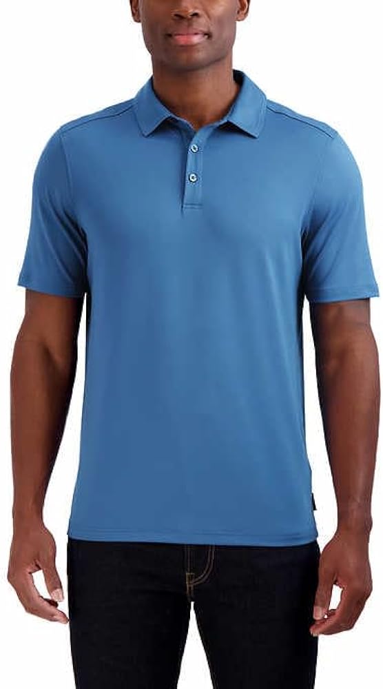 Gerry Mens Short Sleeve Brushed knit Polo Shirt with 3-Button Closure, UPF 40+