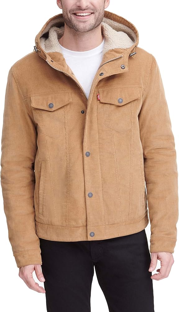 Levi's Men's Corduroy Sherpa Hooded Trucker Jacket