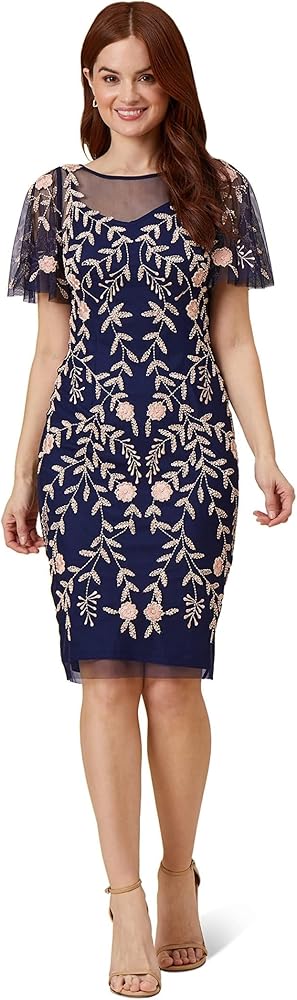 Adrianna Papell Women's Beaded Short Dress