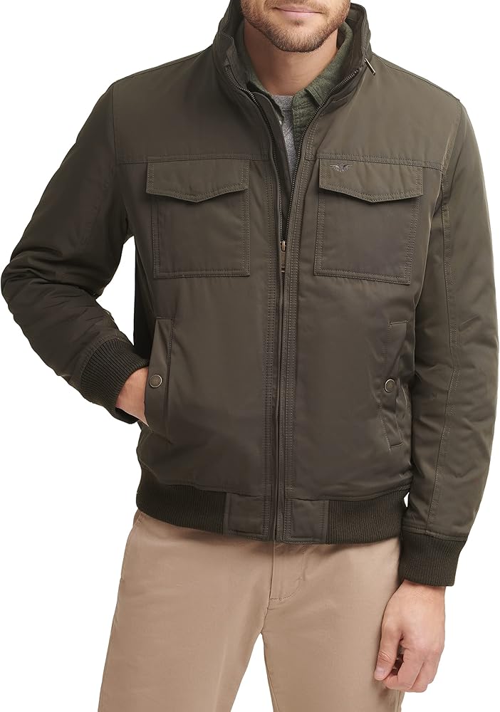 Dockers Men's Quilted Lined Flight Bomber Jacket