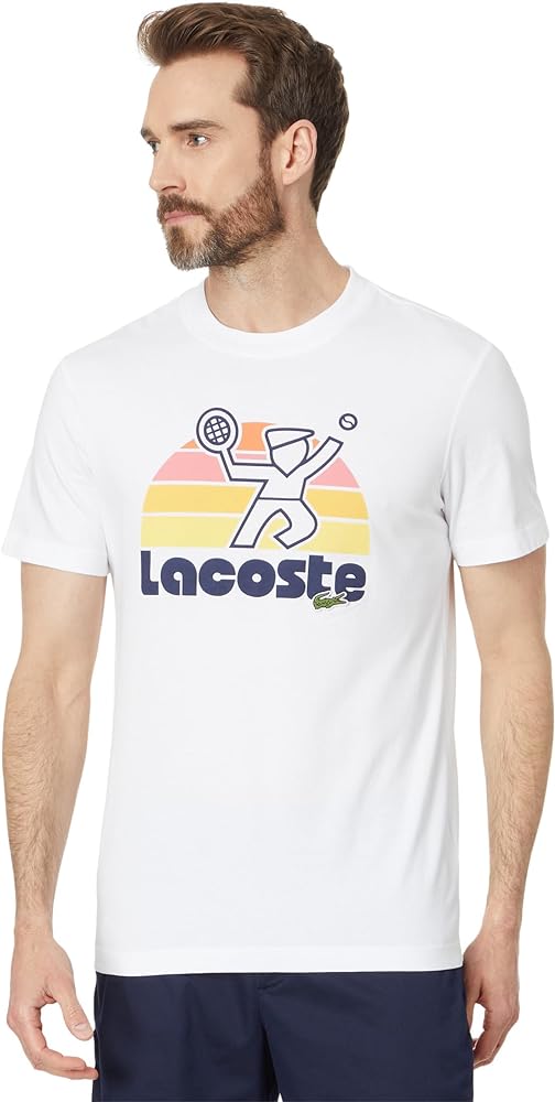 Lacoste Short Sleeve Regular Fit Tee Shirt W/Graphic on Front