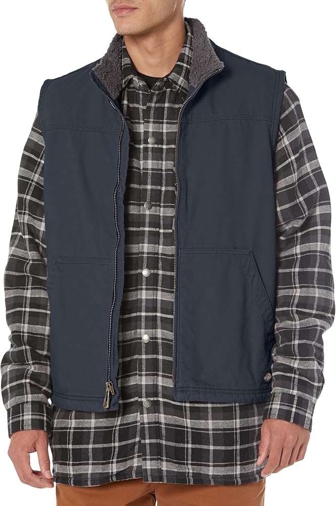 Dickies Men's Duck Canvas High Pile Fleece Lined Vest