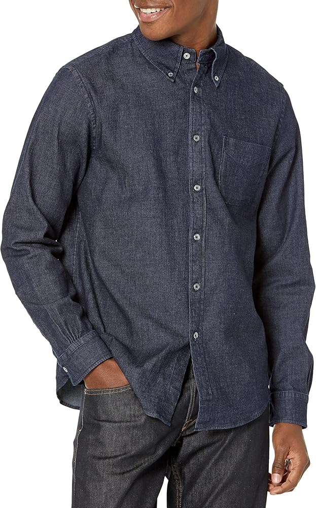 Brooks Brothers Men's Long Sleeve Button Down Denim Stretch Sport Shirt