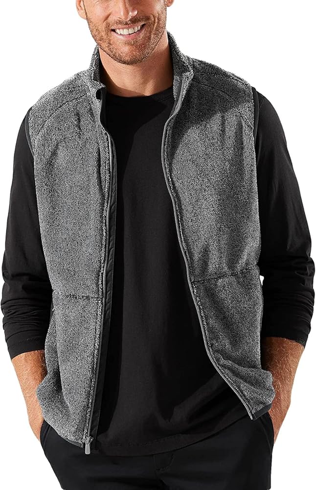 Tommy Bahama Men's Cascade Cozy Vest (Color: Coal, Size X-Large Tall)