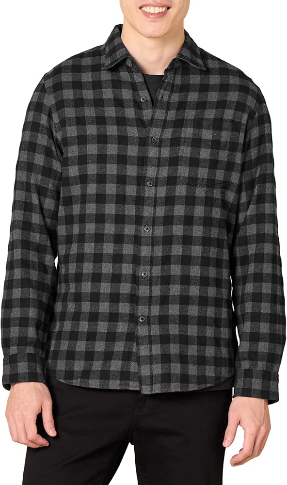 Amazon Essentials Men's Slim-Fit Long-Sleeve Plaid Flannel Shirt (Limited Edition Colors)