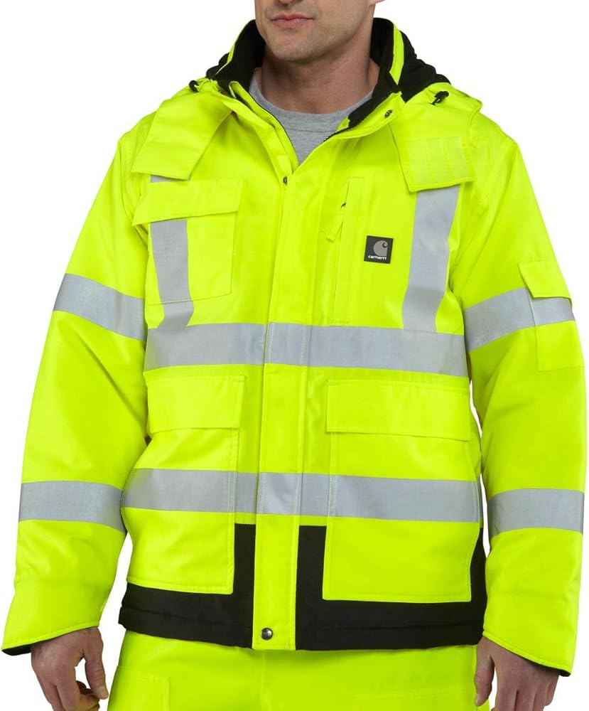 Carhartt Men's High-Visibility Waterproof Loose Fit Heavy Weight Insulated Class 3 Jacket