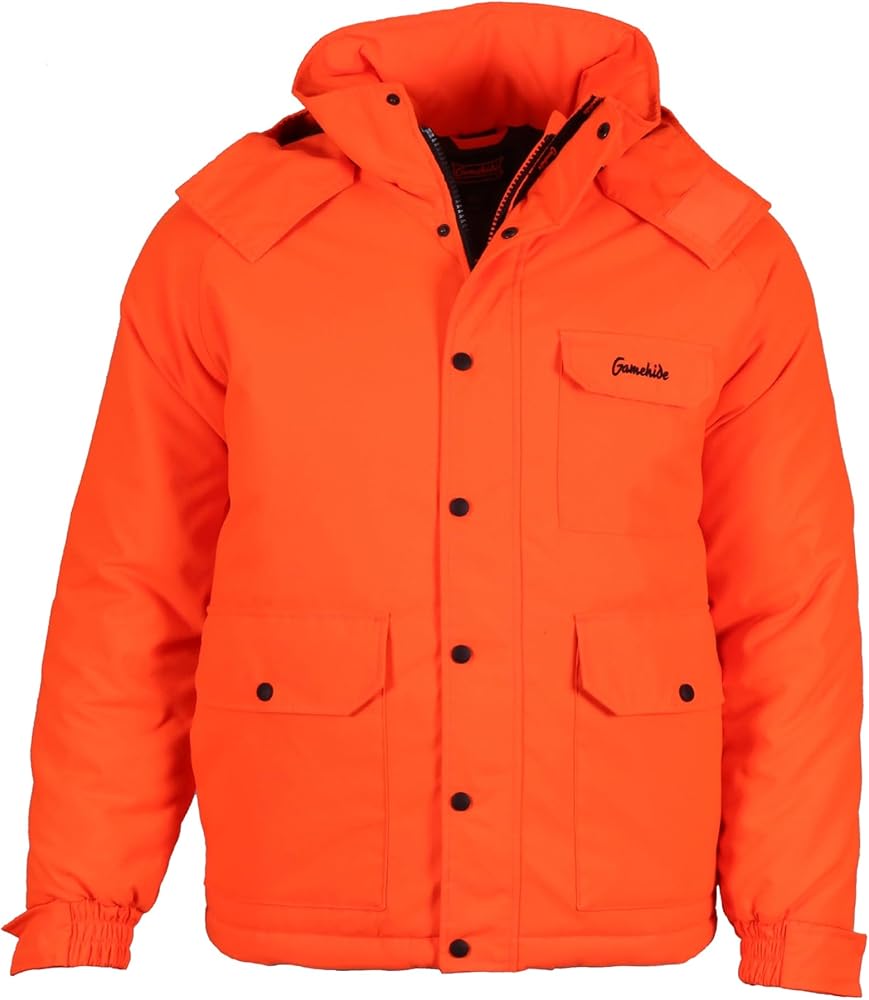 Gamehide Deerhunter Solid Blaze Orange Mens Insulated Burr Proof Hunting Parka