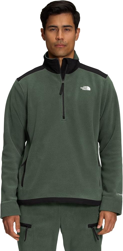 THE NORTH FACE Men's Alpine Polartec 200 ¼ Zip, Thyme/TNF Black, Large