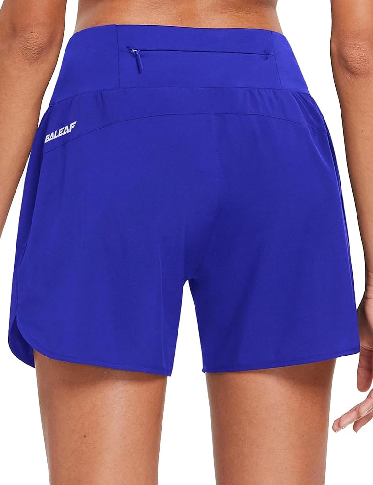 BALEAF Women's 5" Workout Shorts Gym Running Shorts Athletic with Liner High Waistband Quick Dry Sports Zipper Pockets