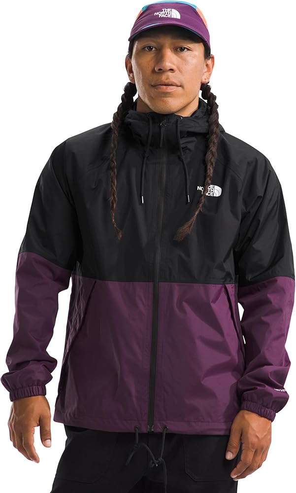 THE NORTH FACE Men's Antora Rain Hoodie (Big and Standard Size), TNF Black/Black Currant Purple, Medium