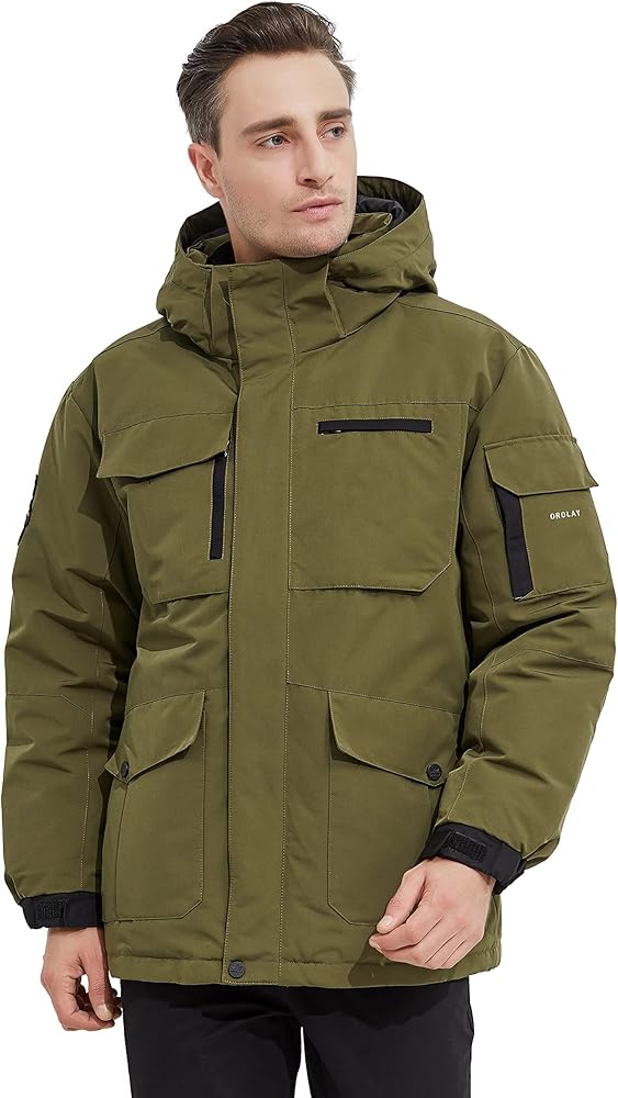 Orolay Men's Warm Parka Jacket Anorak Winter Coat with Detachable Hood