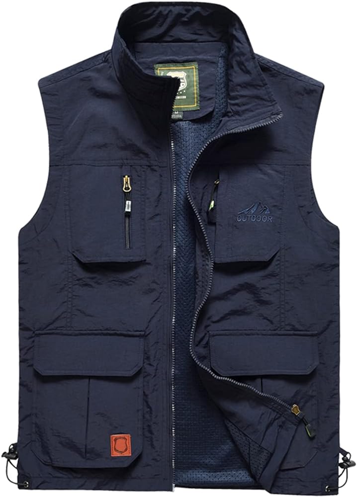 Men's Casual Outdoor Lightweight Vest Quick Dry Fishing Hunting Photo Sleeveless Vest with Pockets