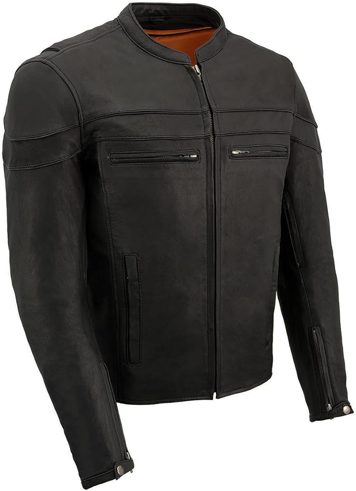 Milwaukee Leather ML1408 Men's Black 'Savage' Sporty Crossover Leather Jacket