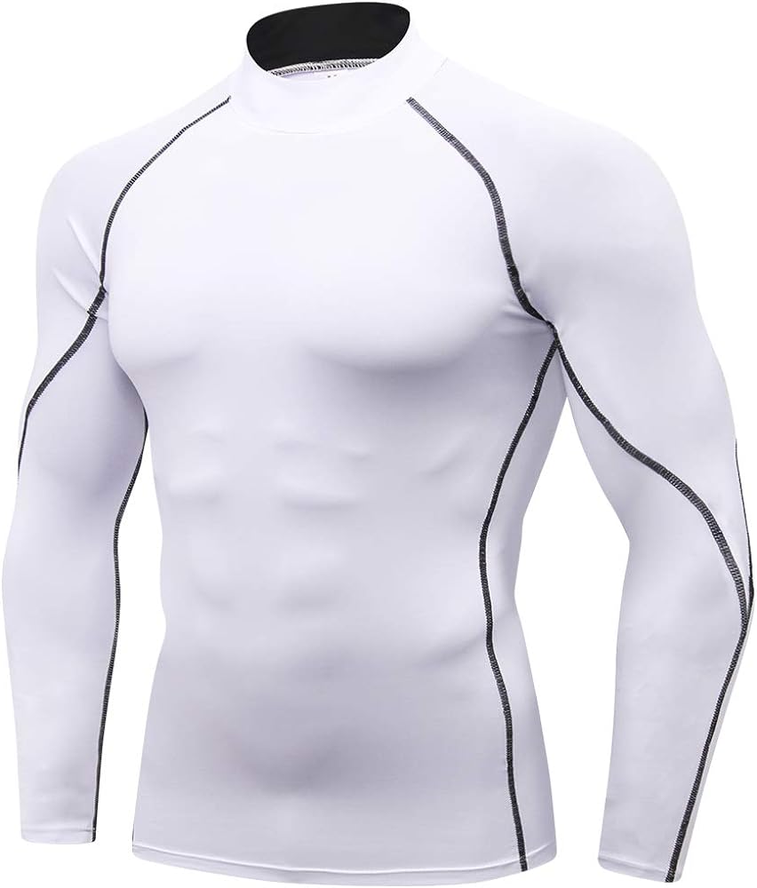 Men's Compression Shirts Long Sleeve Athletic Workout Tops Gym Undershirts Active Sports Baselayers