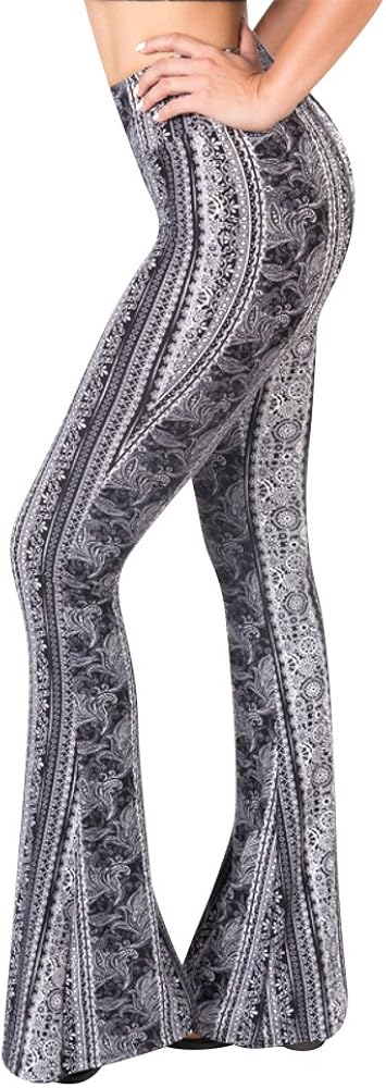 SATINA Flare Leggings | High Waisted Yoga Pants for Women | Tummy Control | Palazzo Pants | Buttery Soft | Bell Bottom Pants