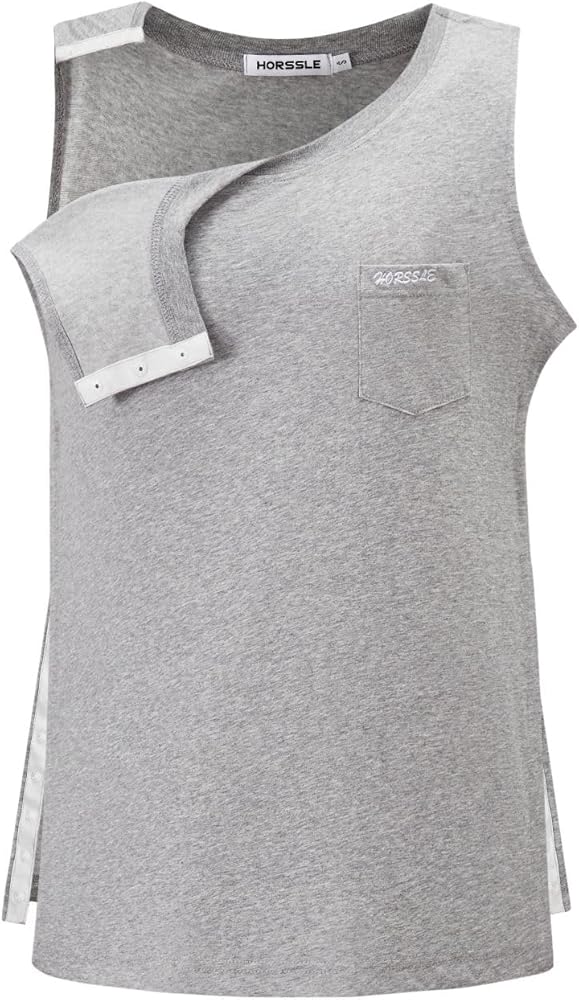 Unisex Shoulder Surgery Shirts, Comfy After Surgery Clothes, Rotator Cuff Recovery Snap-Access Tank Tops