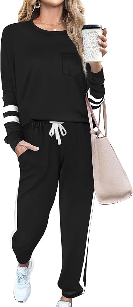 Sweatsuits for Women Sets 2 Piece Outfits Casual Lounge Sets Two Piece Sweat Suits S-3XL