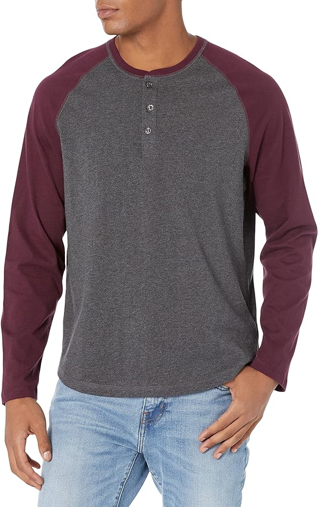 Amazon Essentials Men's Regular-Fit Long-Sleeve Henley Shirt (Available in Big & Tall)