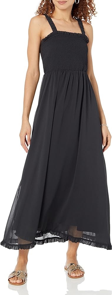 The Drop Women's Jaya Smocked-Bodice Chiffon Maxi Dress Dress