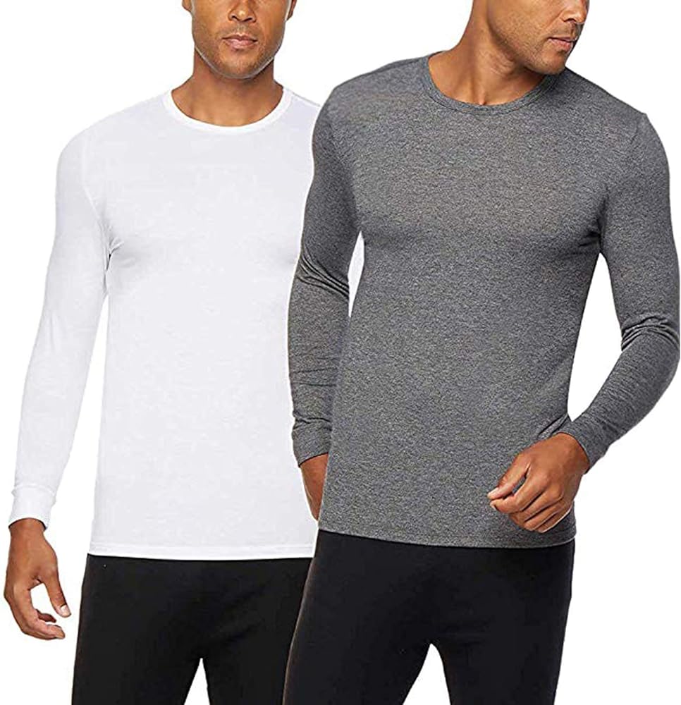 32 DEGREES Men's Heat Long Sleeve Scoop Neck Tee 2-Pack