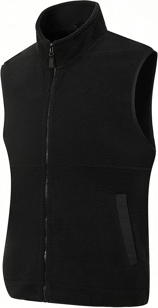 Men's Outwear Fleece Vest for Golf Causual Travel Hiking Autumn Lightweight Sleeveless with 4 Pockets