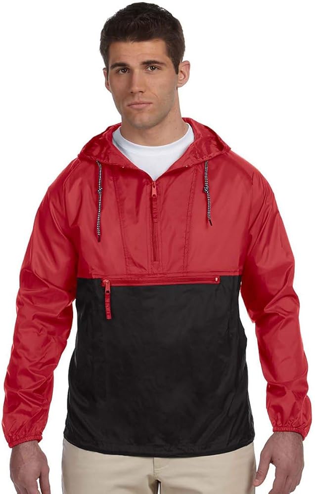 Men's Nylon Packable Pullover Hooded Jacket