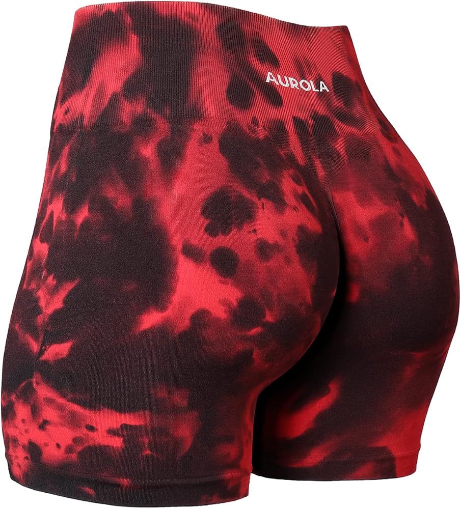 AUROLA Dream Tie Dye Workout Shorts for Women Seamless Scrunch Soft Active Shorts