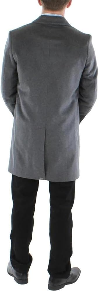 Michael Kors Men's Madison Top Coat, Solid Dark Grey Heather, 38R